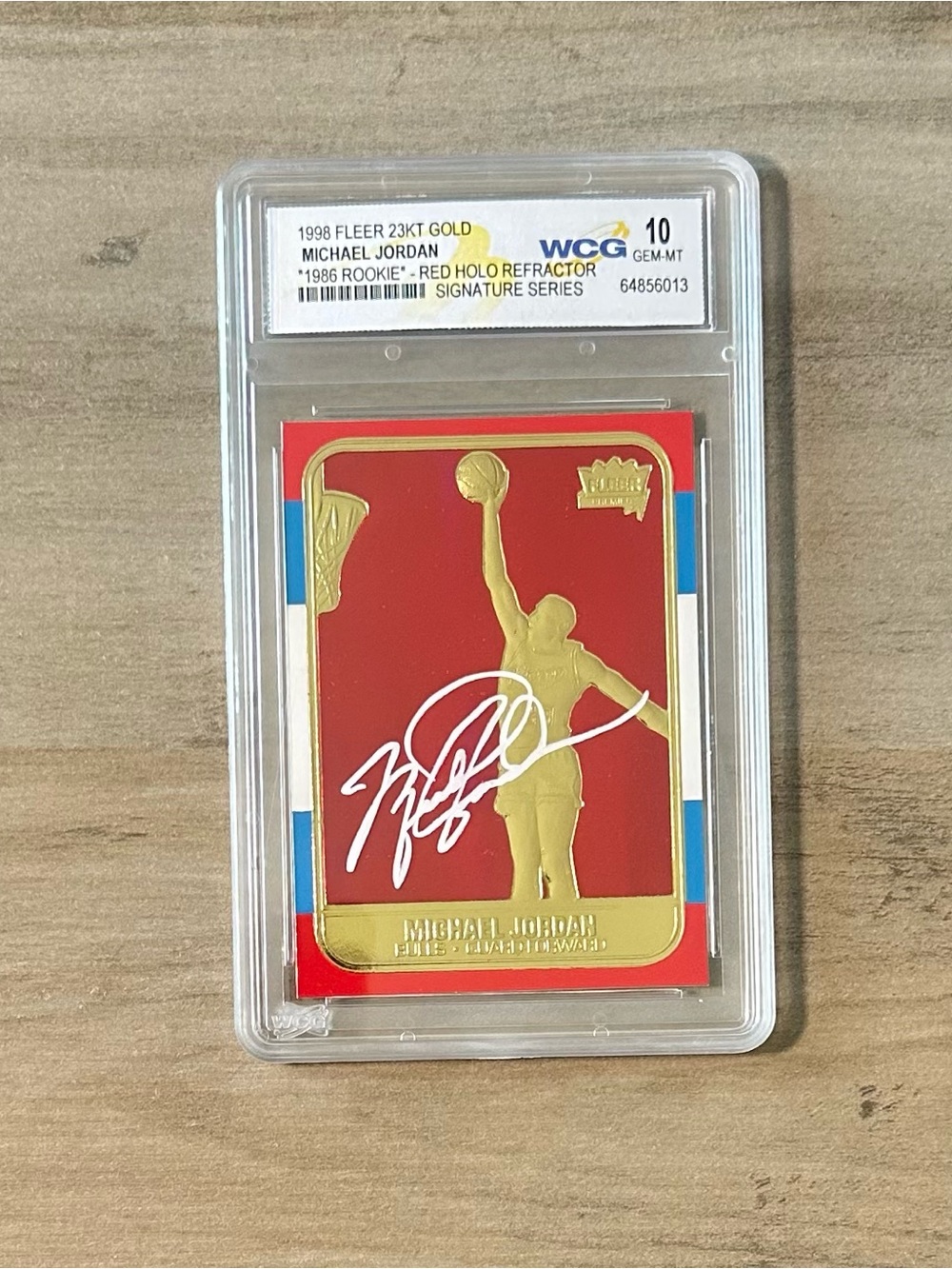 Michael Jordan 1998 Fleer 23KT Gold  1986 Rookie Red Holo Refractor Gem Mint 10